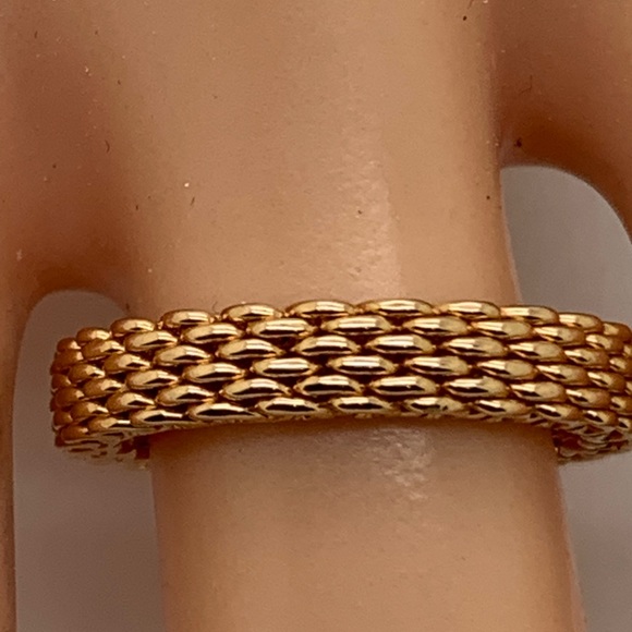 Tiffany&co 18 Kt Somerset Mesh Ring Size 5 - Picture 3 of 12
